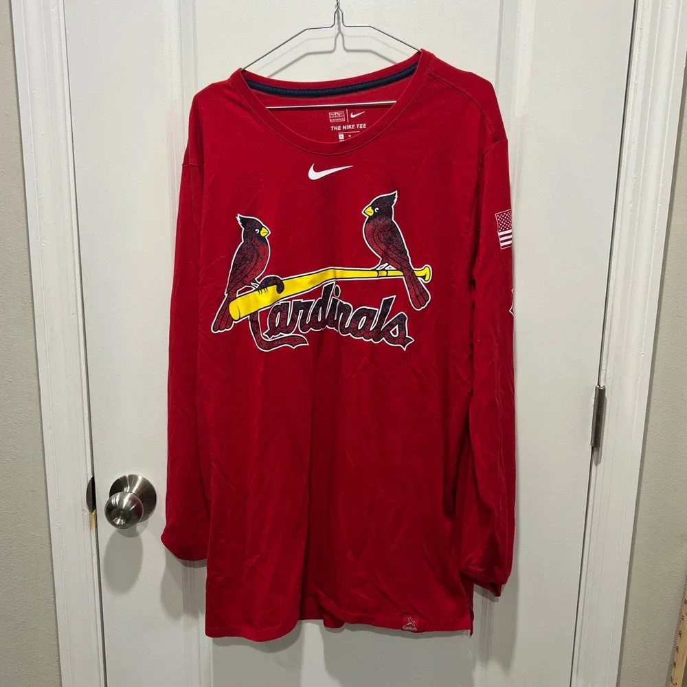 Nike Mens Long Sleeve Shirt St Louis‎ Cardinals Dri-FIT Red XL